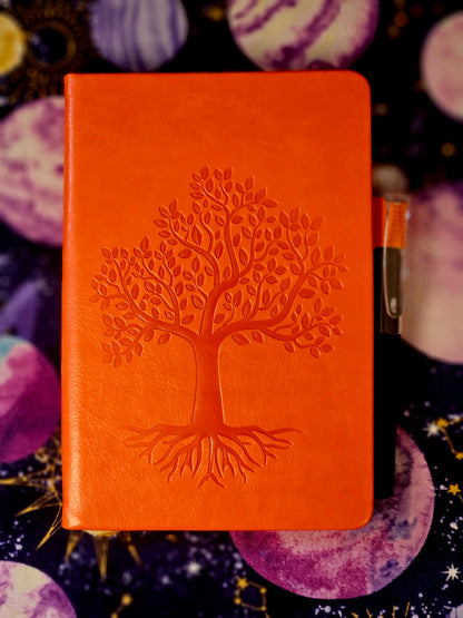 Tree of Life Leather Journal - Mini Pocket Notebook for Writing & Reflection/Shadow Work