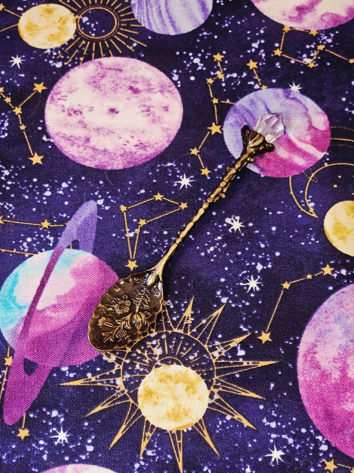 Clear Quartz Point Floral Manifestation Small Spoon