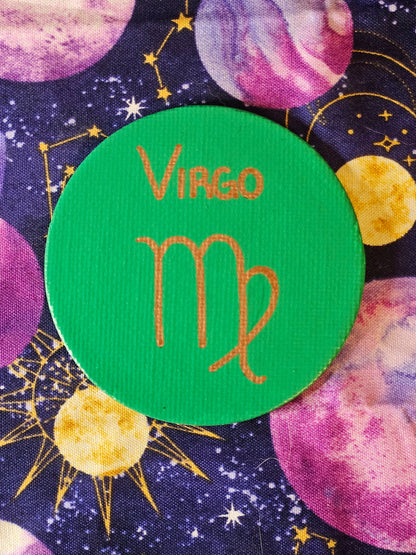 Zodiac Sign Magnet - 3inch Round Astrology Symbol Hand-Painted Decorative Fridge Magnet