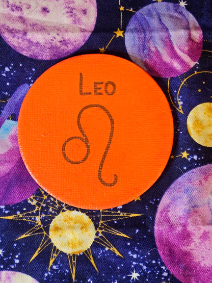 Zodiac Sign Magnet - 3inch Round Astrology Symbol Hand-Painted Decorative Fridge Magnet