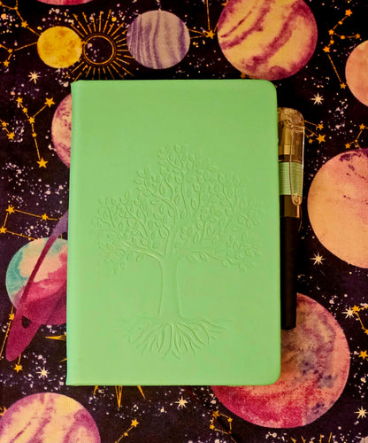 Tree of Life Leather Journal - Mini Pocket Notebook for Writing & Reflection/Shadow Work