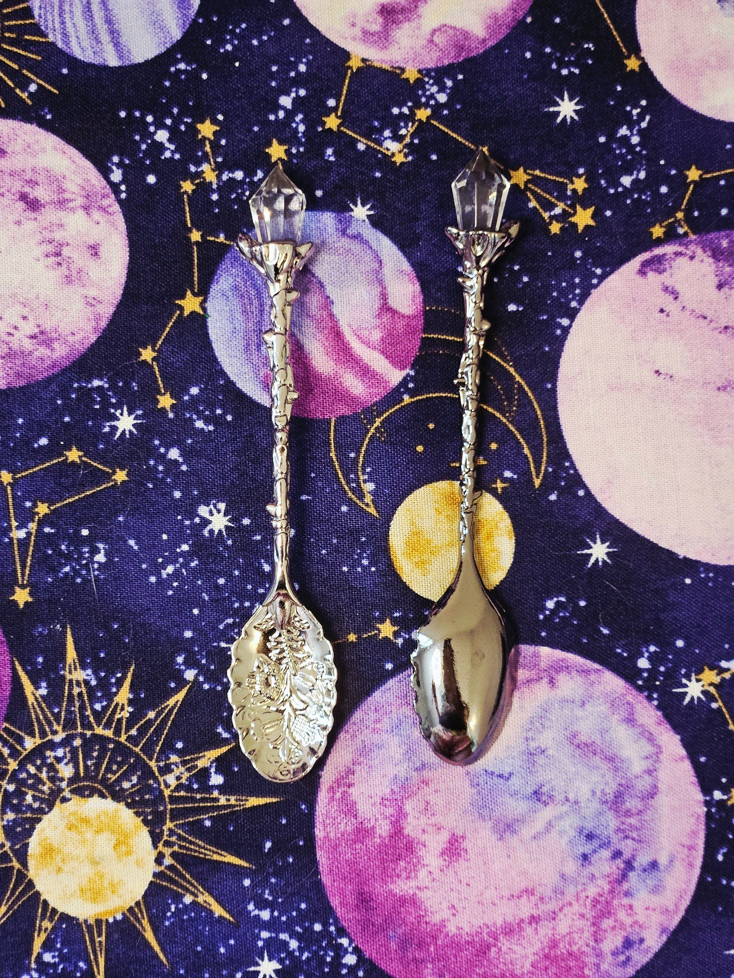 Clear Quartz Point Floral Manifestation Small Spoon