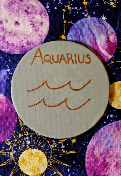 Zodiac Sign Magnet - 3inch Round Astrology Symbol Hand-Painted Decorative Fridge Magnet