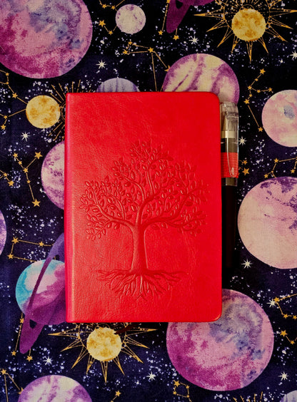 Tree of Life Leather Journal - Mini Pocket Notebook for Writing & Reflection/Shadow Work