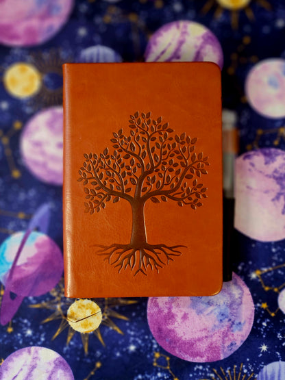 Tree of Life Leather Journal - Mini Pocket Notebook for Writing & Reflection/Shadow Work