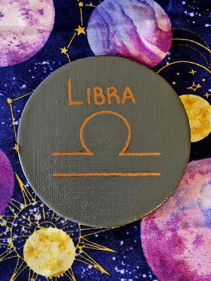 Zodiac Sign Magnet - 3inch Round Astrology Symbol Hand-Painted Decorative Fridge Magnet