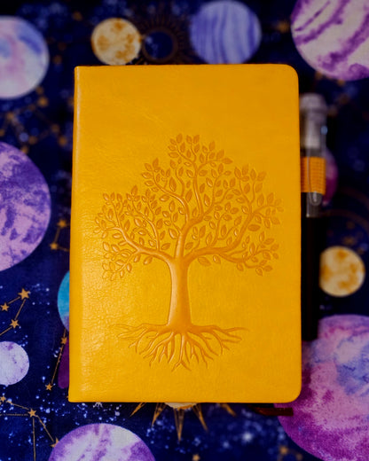 Tree of Life Leather Journal - Mini Pocket Notebook for Writing & Reflection/Shadow Work