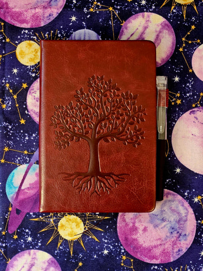 Tree of Life Leather Journal - Mini Pocket Notebook for Writing & Reflection/Shadow Work