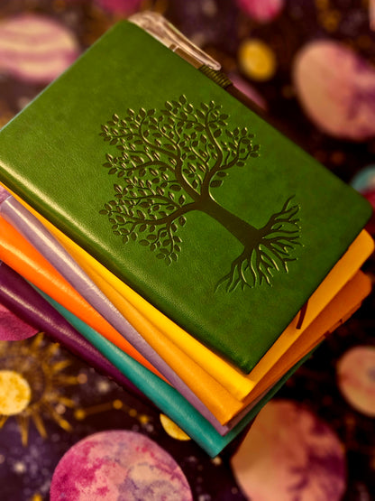 Tree of Life Leather Journal - Mini Pocket Notebook for Writing & Reflection/Shadow Work