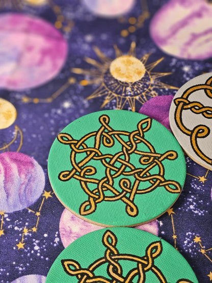Three Layer Celtic Knot Magnet - 3inch Round Hand-Painted Irish Symbol Decor